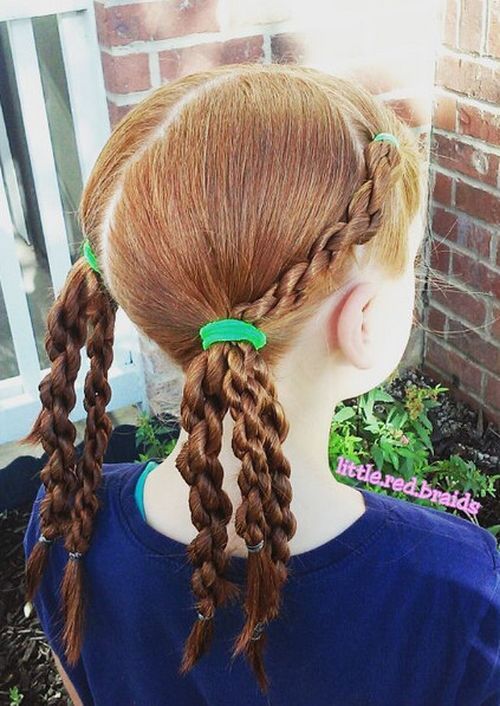Pigtails with Chain Link Braids