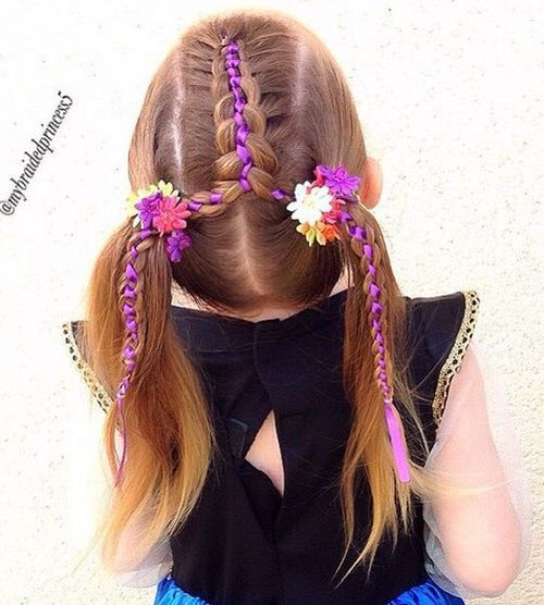 Braid Split into Pigtails
