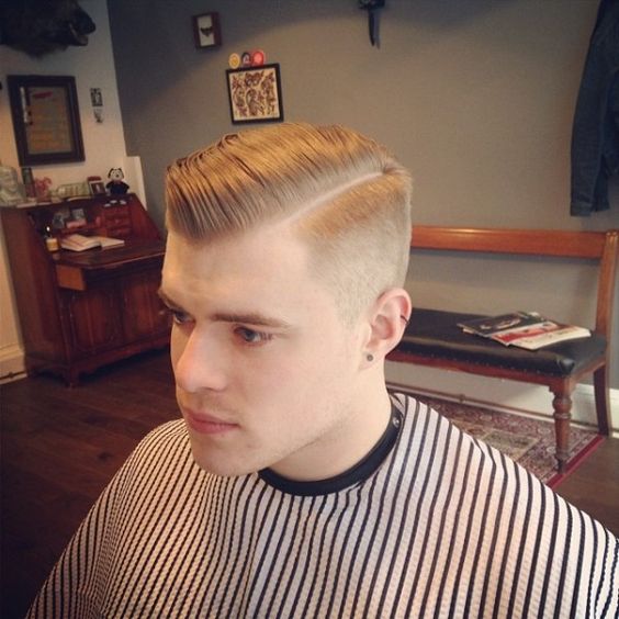 Medium Slicked Pomp High Fade