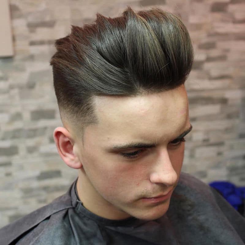 High Fade with Long Separated Hair on Top