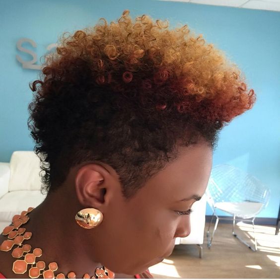 Ombre temp fade afro hair
