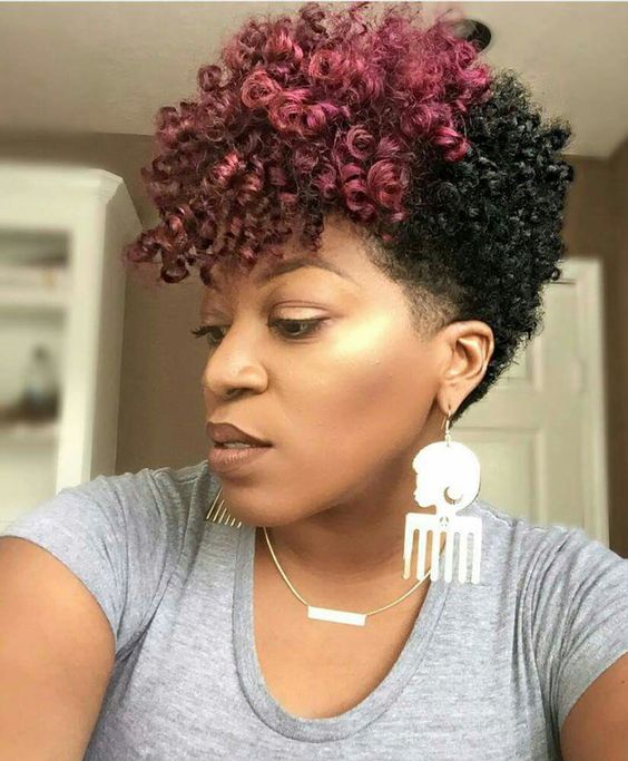 tapered cut with red highlight