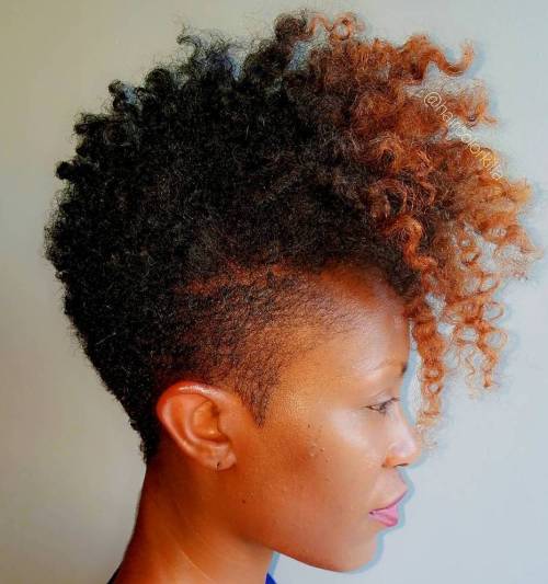 Natural Afro Hairstyle with highlight bang