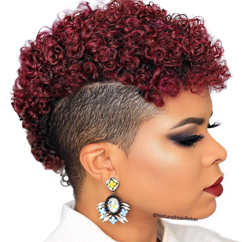 Bold Bordeaux tapered hairstyle