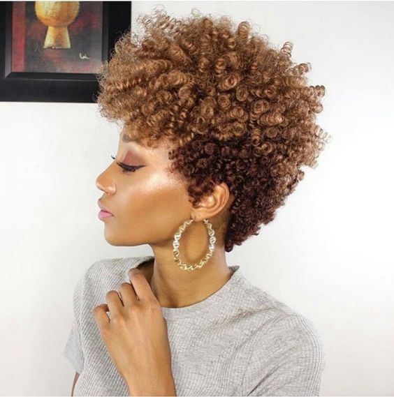 Golden brown tapered haircut
