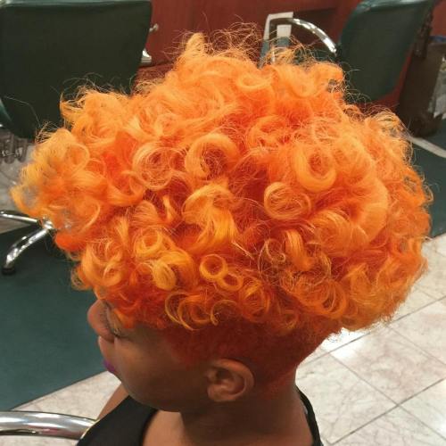 bright color tapered haircut