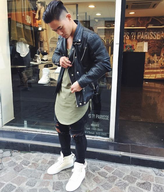 asian hairstyles for men with  slick back