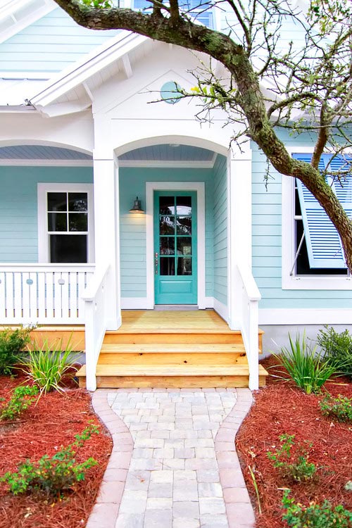 green painted house