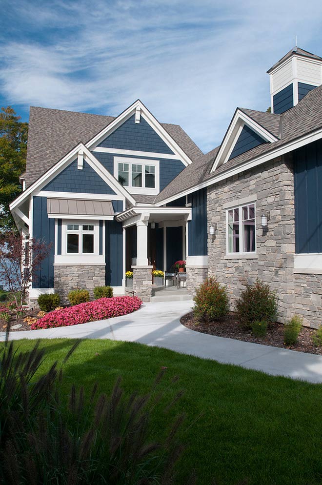 Exterior paint scheme Blue and grey