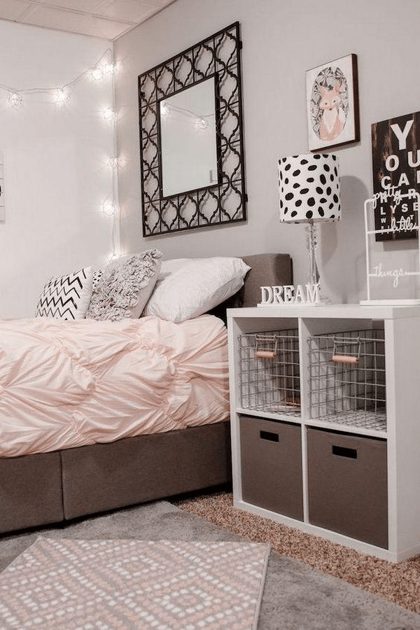 Grown Up Black and Pink Bedroom