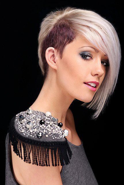 Asymmetrical Blonde Alt Haircut
