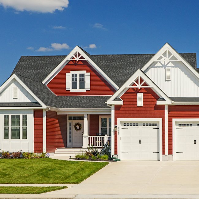 Exterior paint scheme Red and White