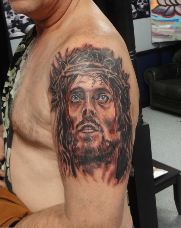Jesus Christ Tattoo on Arm
