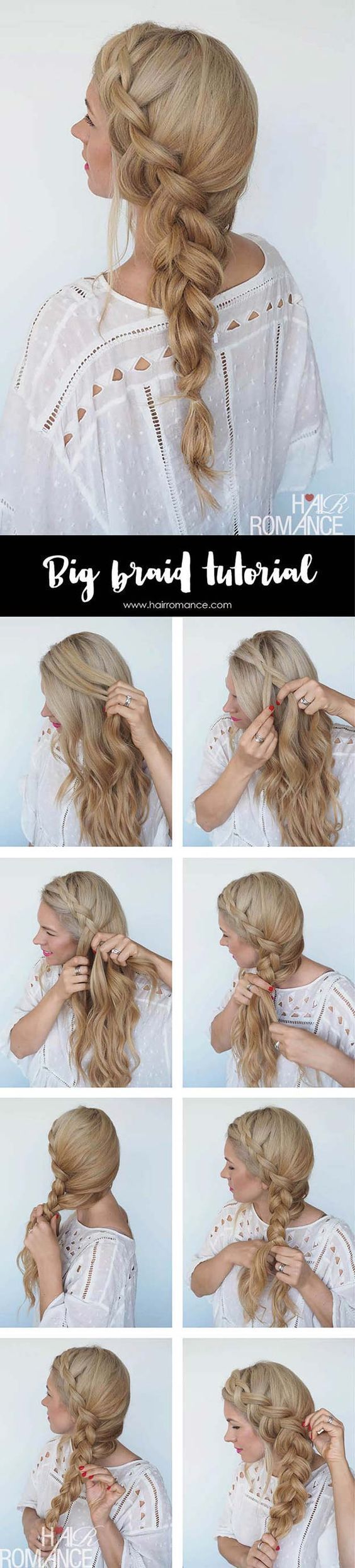 Big braid tutorial step by step