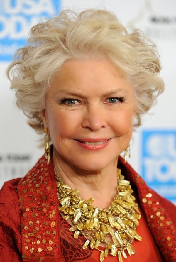 Curly Short hairstyles for seniors with thin hair