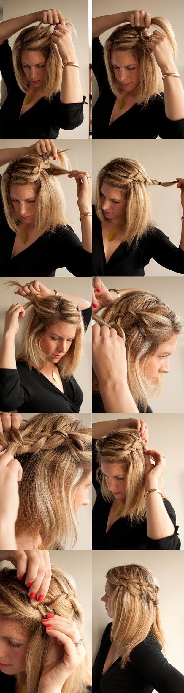 Side Braid for Bob Tutorial step by step