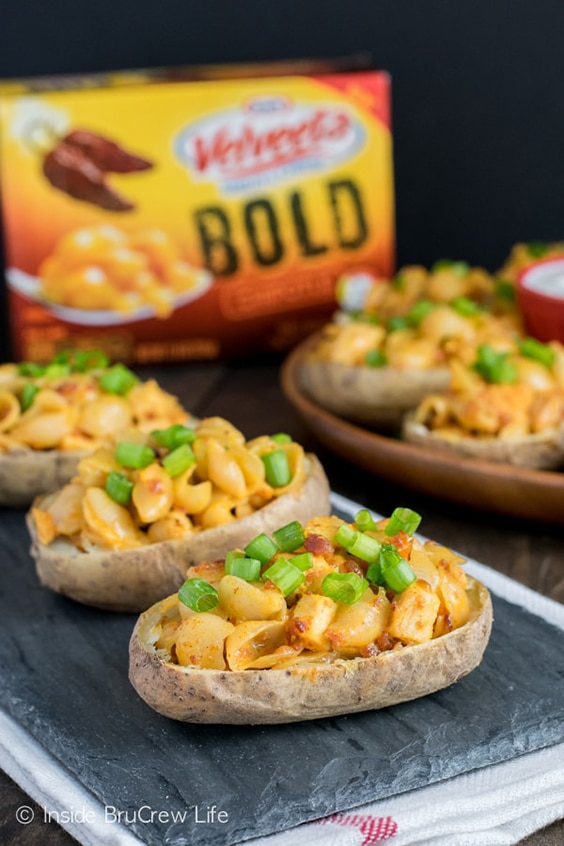 Thanksgiving appetizers spicy chipotle shells and cheese potato skins
