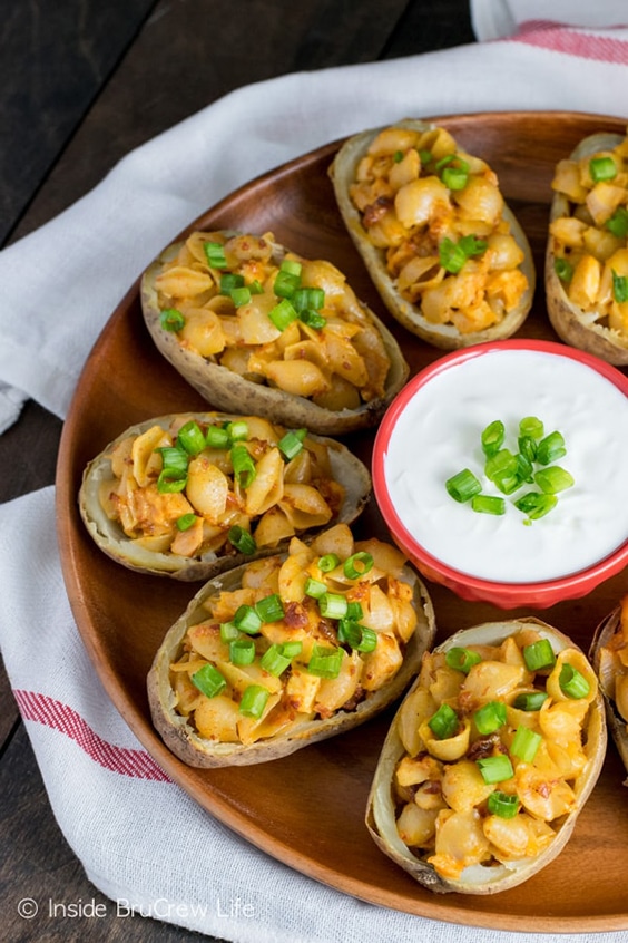 Chipotle Shells and Cheese Potato Skins