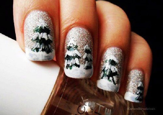 snow mountain Nail Art