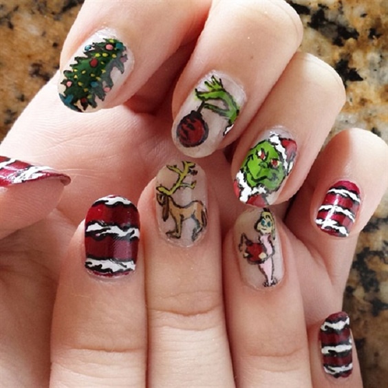 Grinch Nail Art