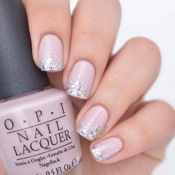 Pink and Glitter Nail Art