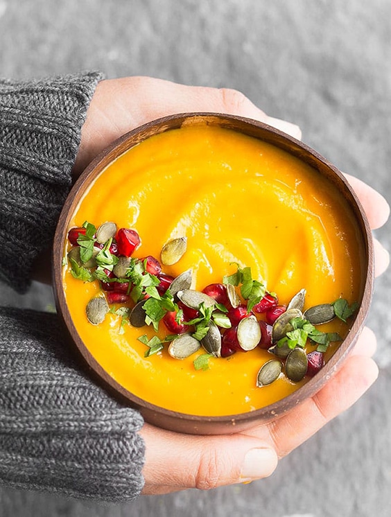 Thanksgiving Dinner Ideas Roasted Pumpkin Apple Soup