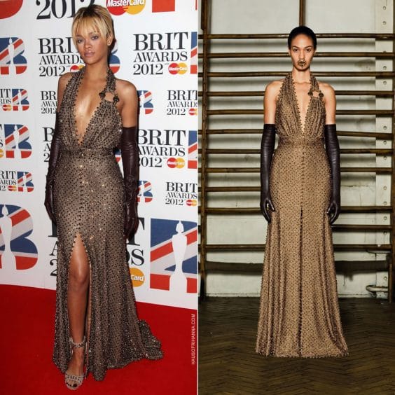 Rihanna in Givenchy dress on the red carpet looks