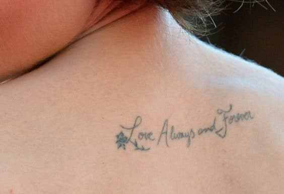Lilly Collins Back's Tattoo