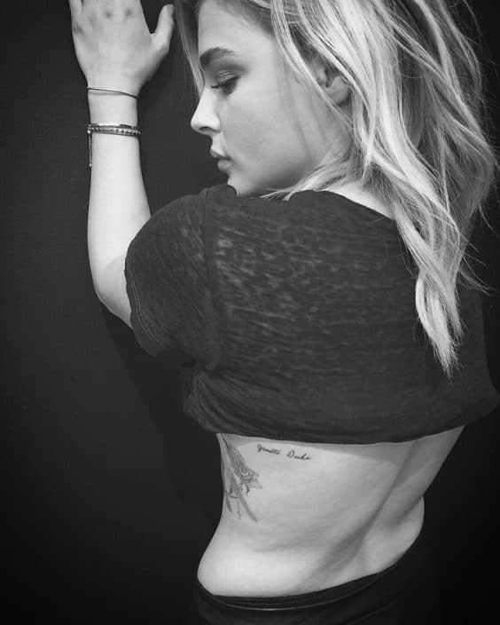 Chloe Grace Moretz Back Tattoo