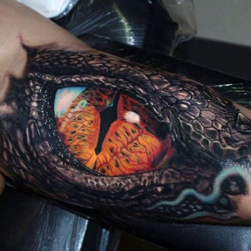 Dragon eye tattoo idea for men