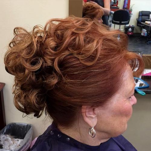 older woman with Curly Updo