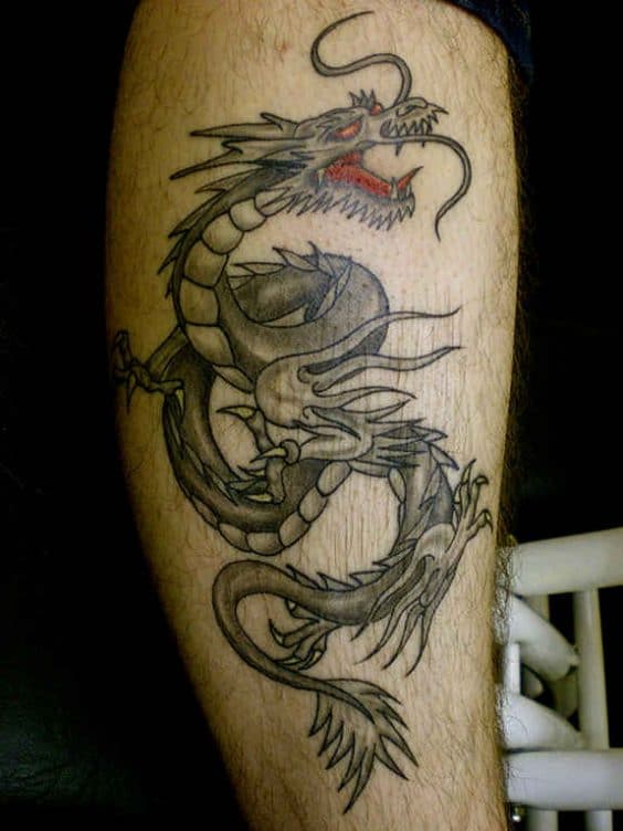 leg dragon tattoo idea