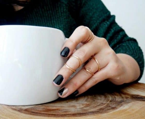 Black simple nail art