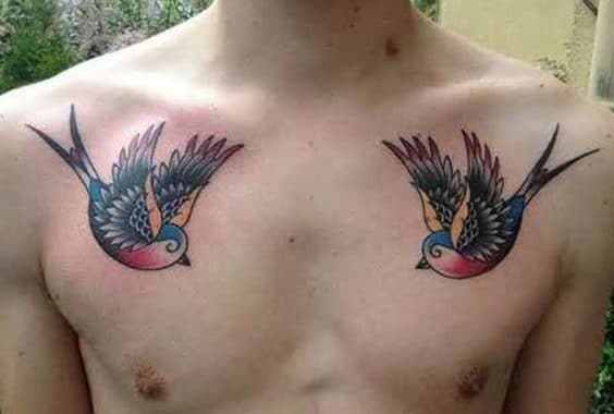 Bird  Chest Tattoos For Men