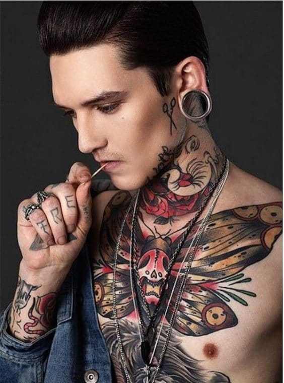 butterfly Chest Tattoo Ideas For Men