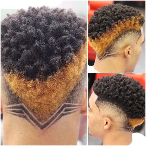 fade  Curly Hairstyles for Black Men