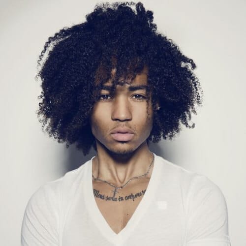 Corkscrew Curly Hairstyles for Black Men