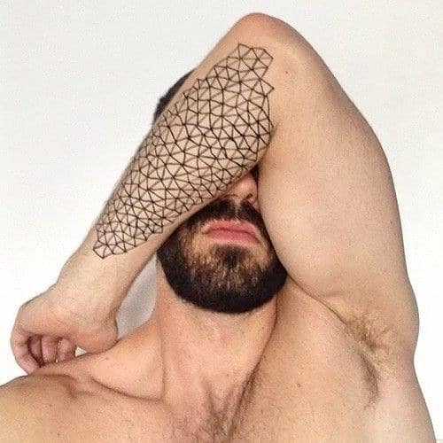 Asymmetric Geometric Tattoo for men