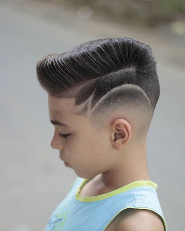 Long Pompadour Fade Boy Haircuts