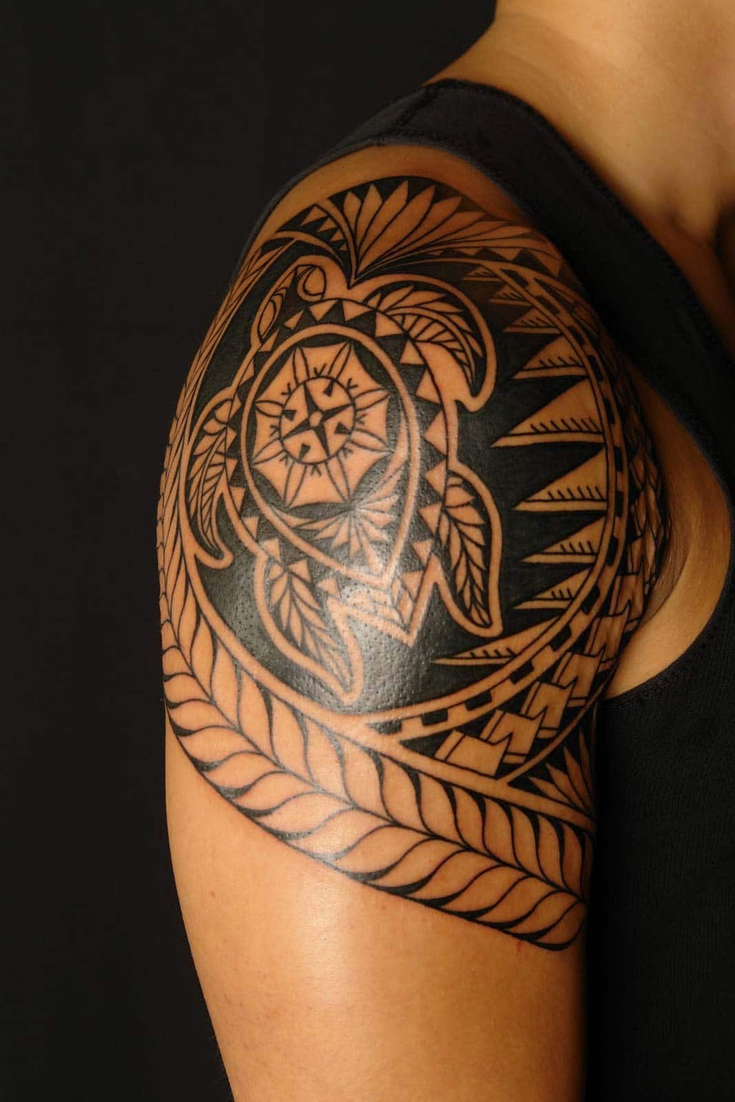 Turtle and Spearhead hawaiian tribal tattoos