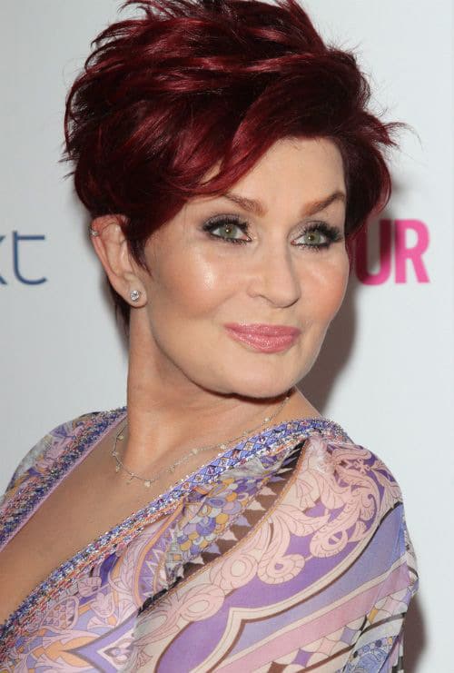 Sharon Osbourne’s cherry short red crop hair