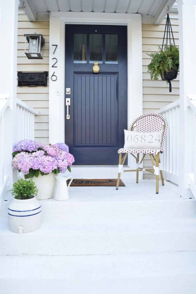 Modern blue front door