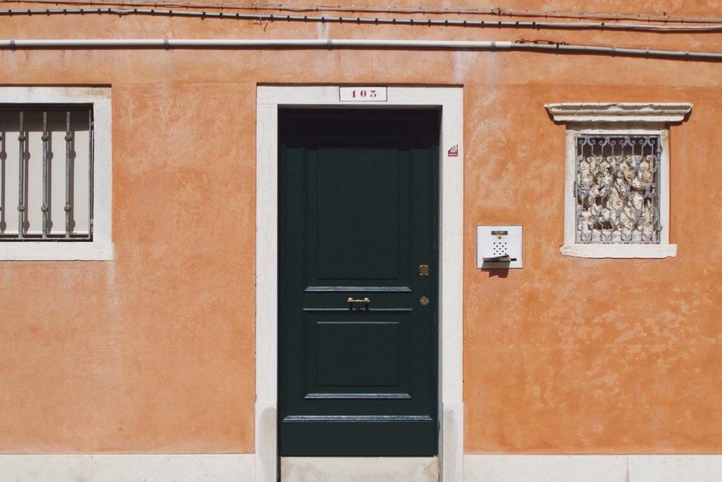 house with black front door