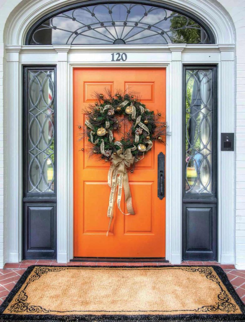 Orange front door