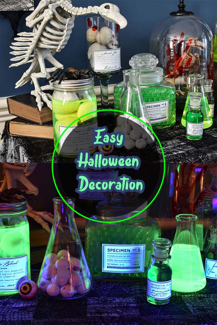 Halloween Decoration Ideas : Decorate With Mad Scientist’s Bottle Experiments
