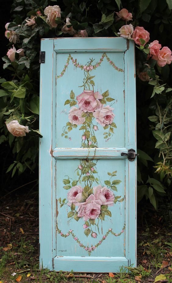Vintage painted door craft project