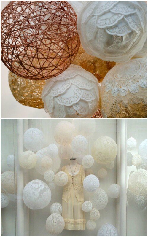 Paper Bird Decoration - Charming Lace Balls