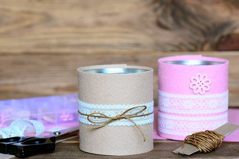DIY Tin Can Desk Organizer