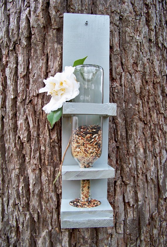 DIY Wine Bottle Bird Feeder