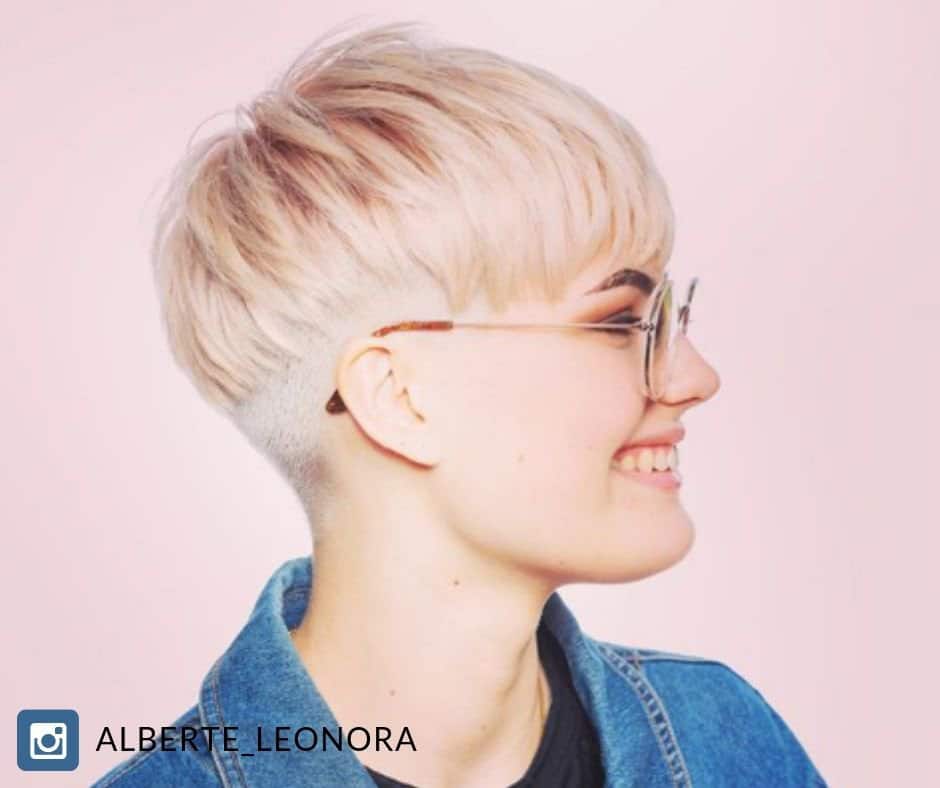 Blond undercut pixie. Easy to Maintain Short Hairstyle